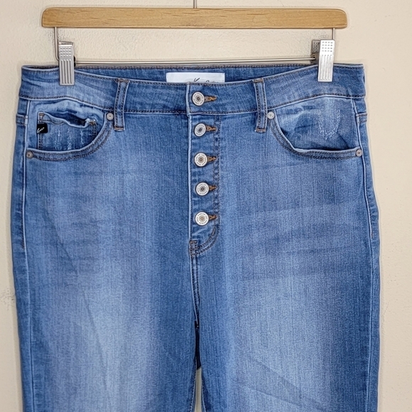 KanCan | Button Fly Skinny Jeans with Raw Hem - Picture 2 of 6